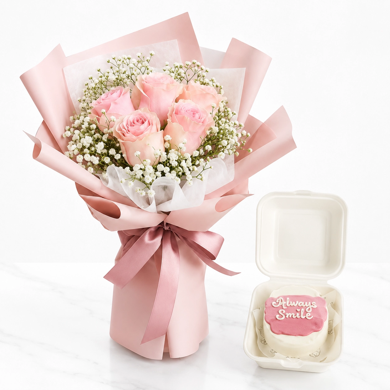 Blush Bliss – Pink Roses Bento Cake-2